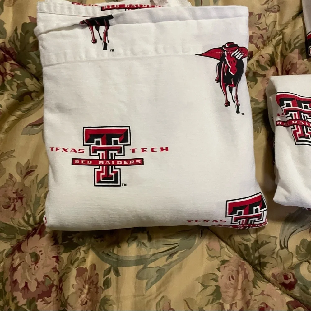 Texas Tech Red Raiders Twin Size Sheet Set! Flat Fitted Pillow‎ Case